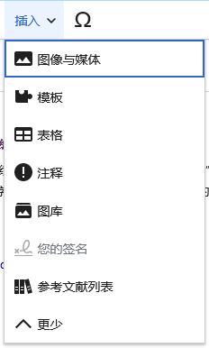 “插入”菜单,聚焦于“图像与媒体”选项