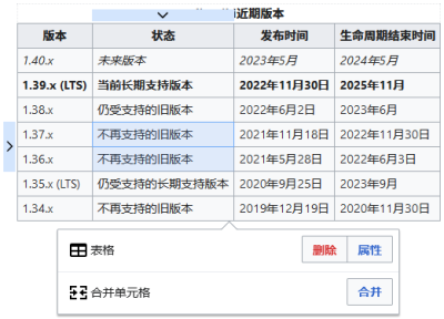 选中表格的两个单元格